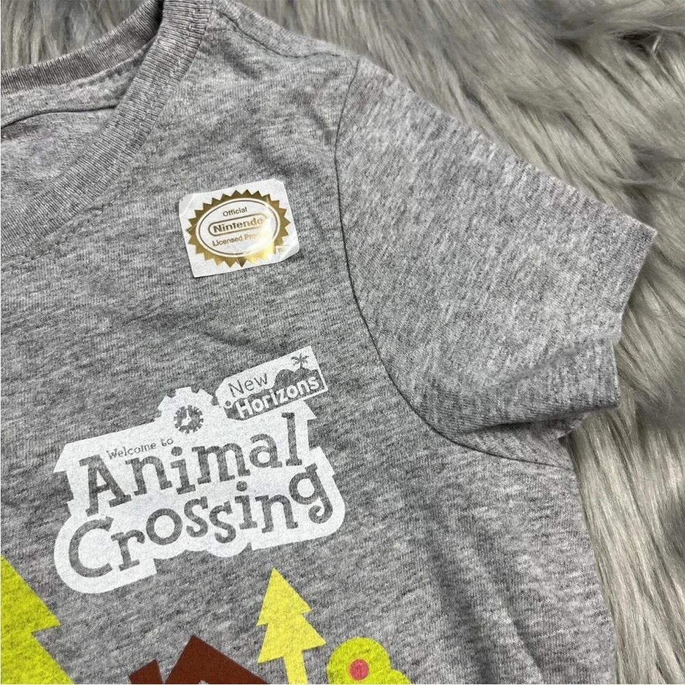 Girls Animal Crossing ACNH Nintendo Gray T Shirt Small 6/6x